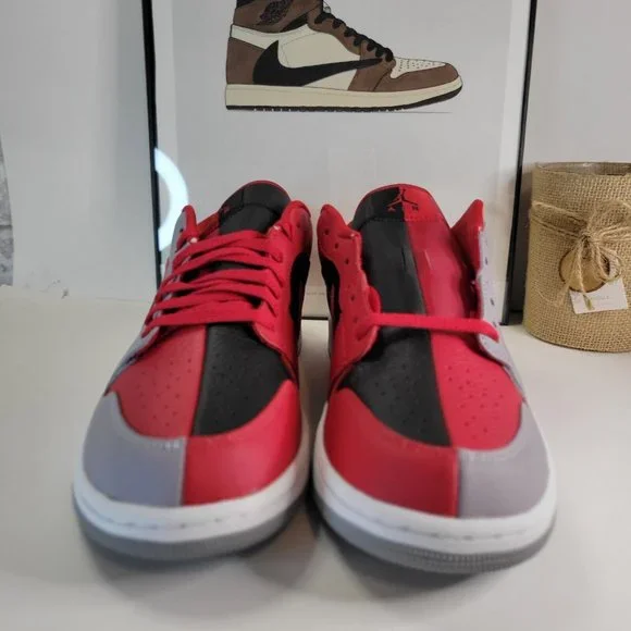 Nike Air Jordan 1 Low SE Split Grey Red DR0502-600 Womens Size 11.5/ Mens 10 - Picture 3 of 4